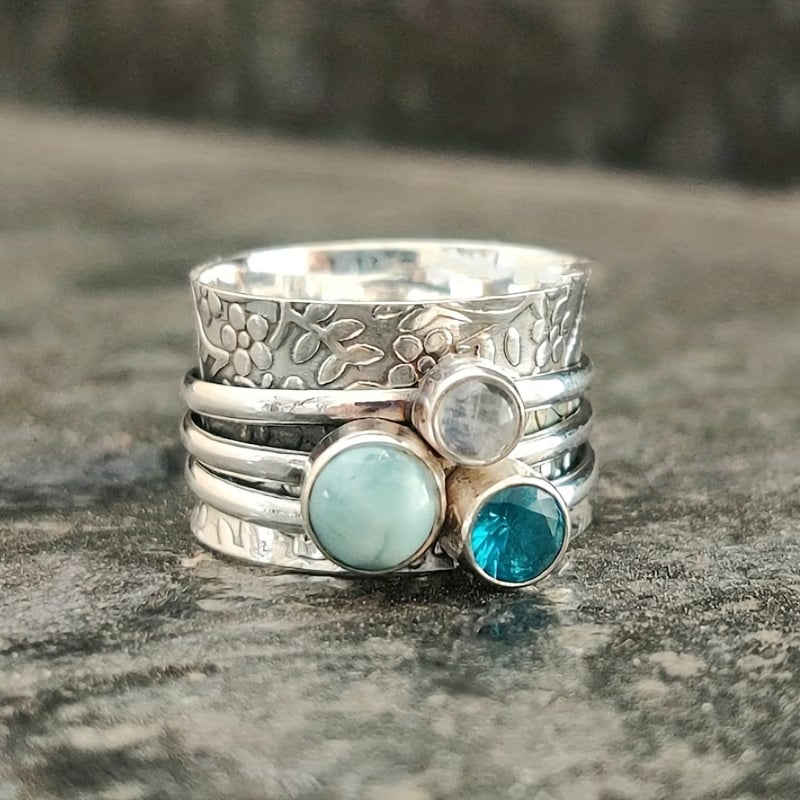 Boho Vintage Türkis Edelstein Ring