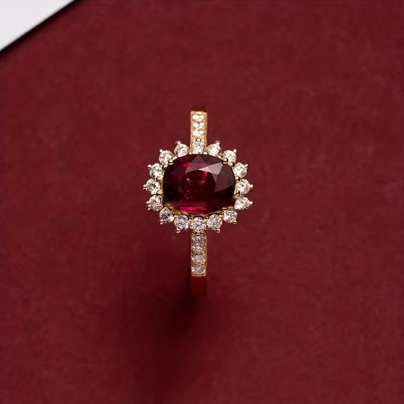 Eleganter Rotgold Statement Ring