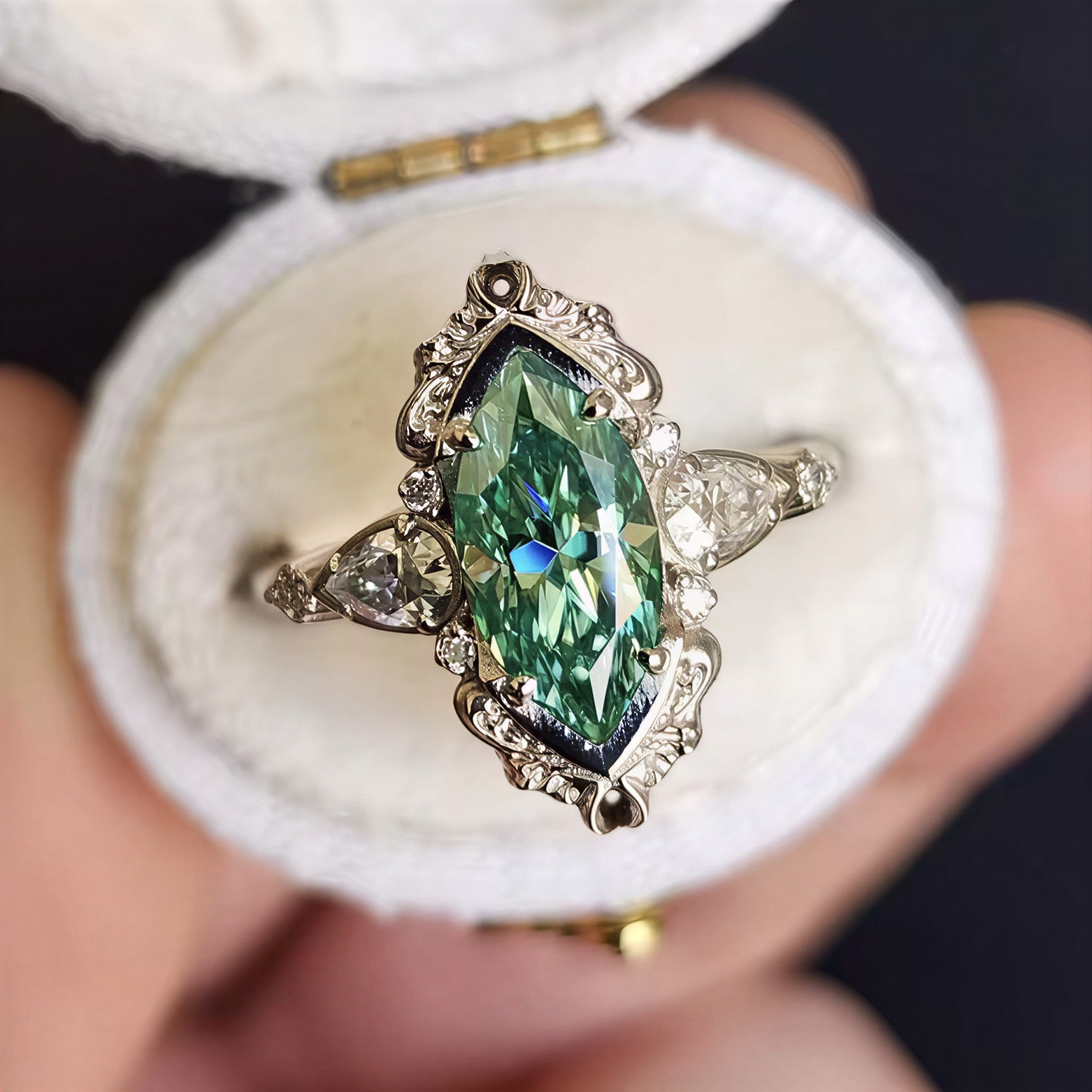 Vintage Smaragd Edelsteinring
