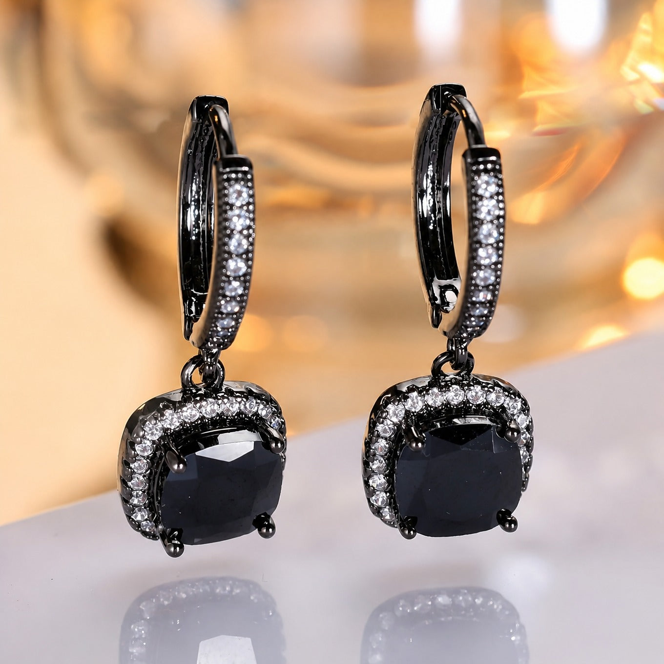 Elegante schwarze Vintage Ohrringe