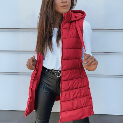 Romy™ - Casual Sleeveless Hood Long Puffer Vest