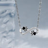Infinity Paw Print Necklace with Zirconia