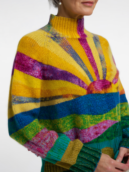 Zella - Cheerful Colorful Turtleneck Sweater