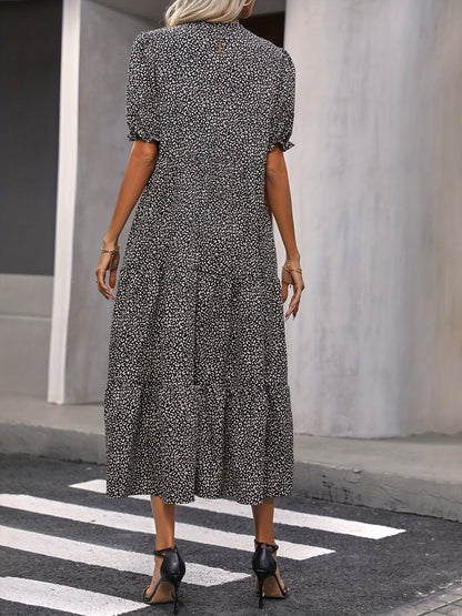 Harriet - Casual Round Neck Dress With Ruffle Detail