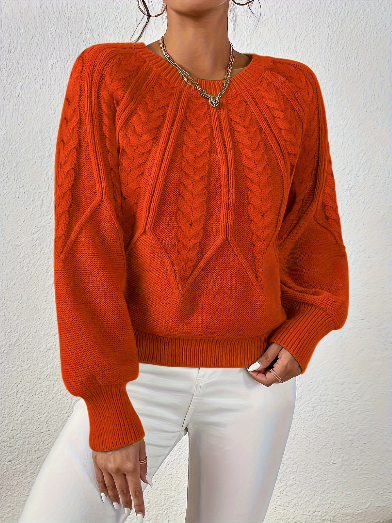 Jane™ - Elegant Long Sleeved Knit Pullover Sweater