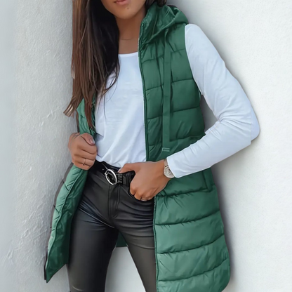 Romy™ - Casual Sleeveless Hood Long Puffer Vest