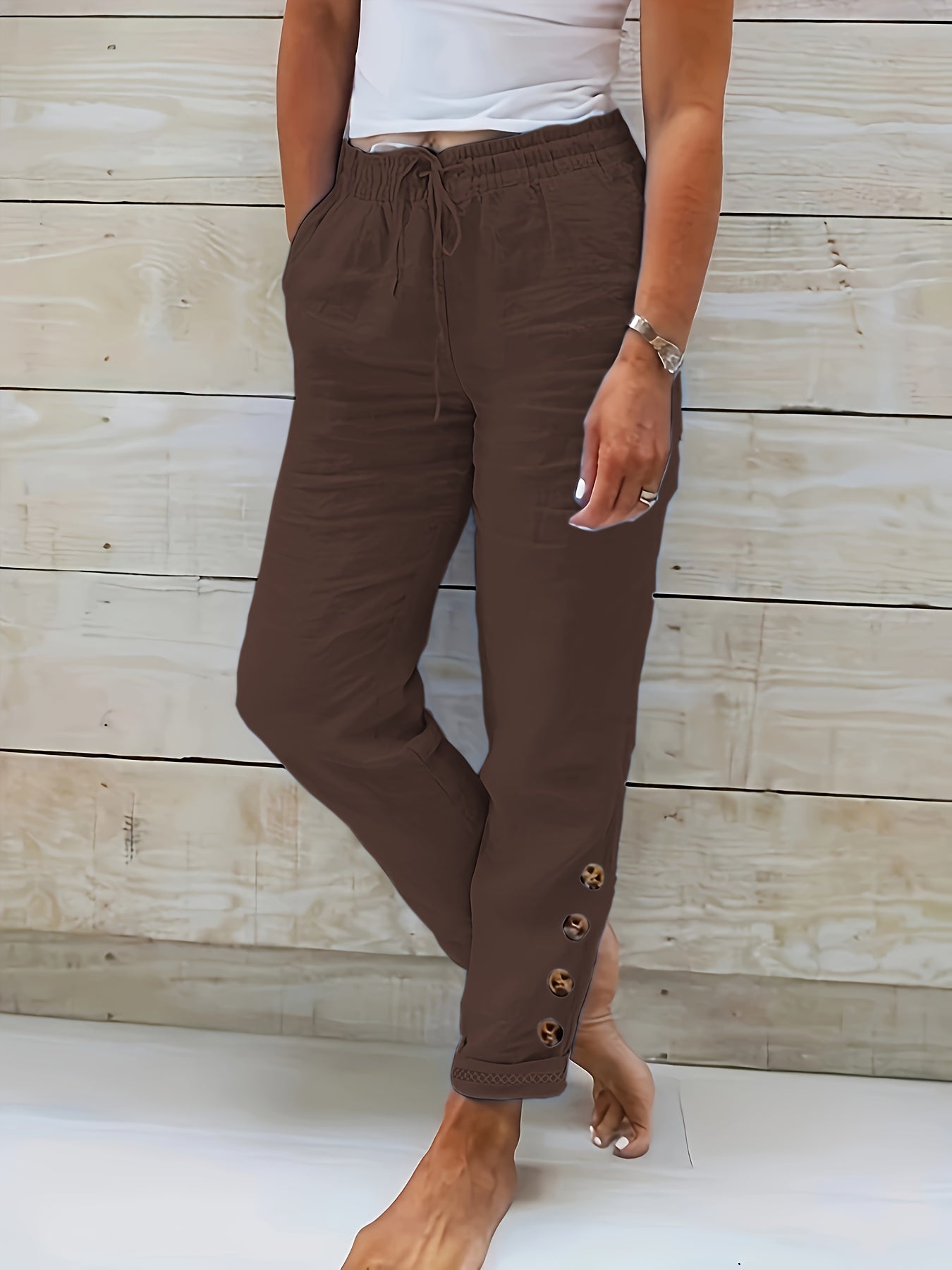 Lana™ - Slim Straight Cotton Pants