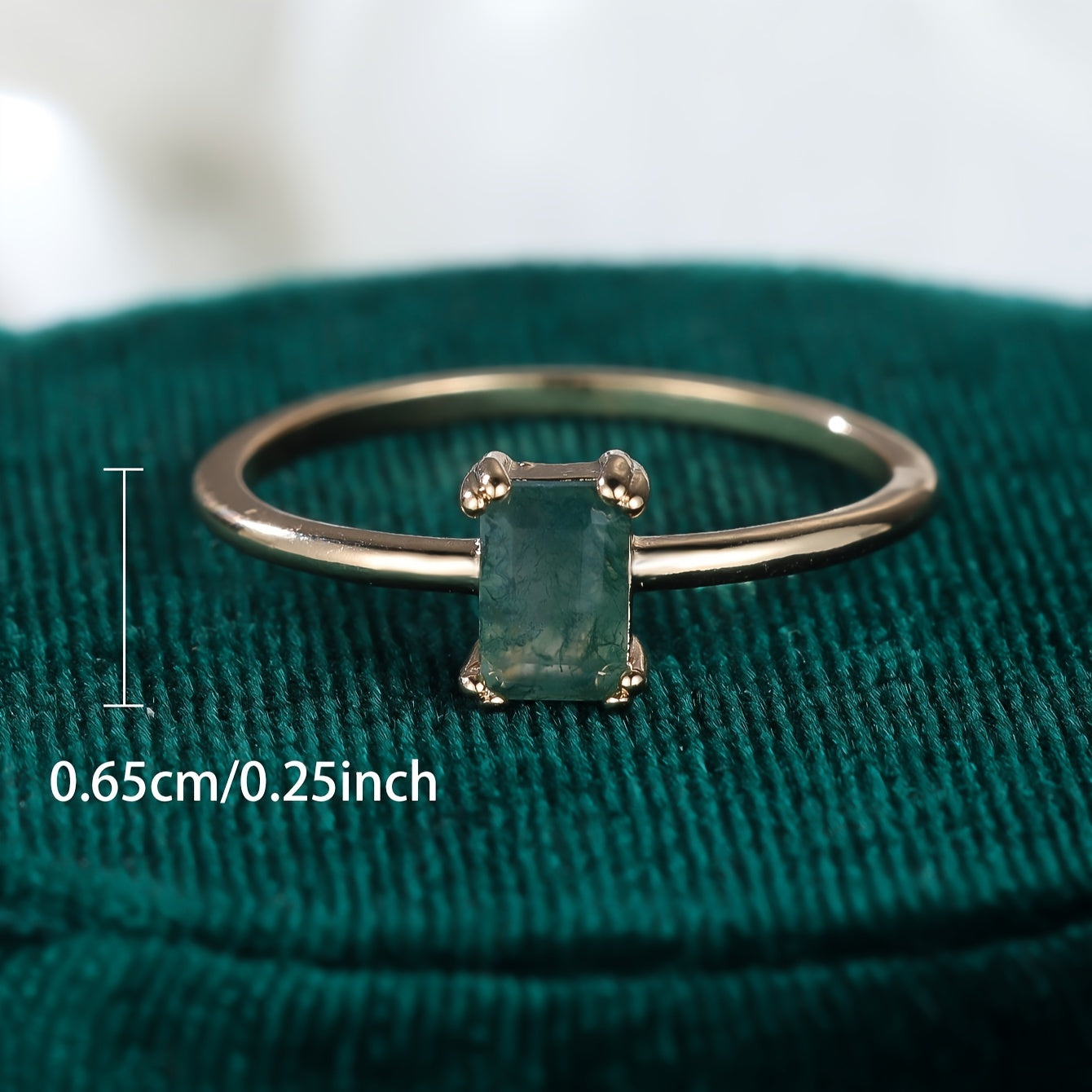 Natürlicher Moosachat-Ring