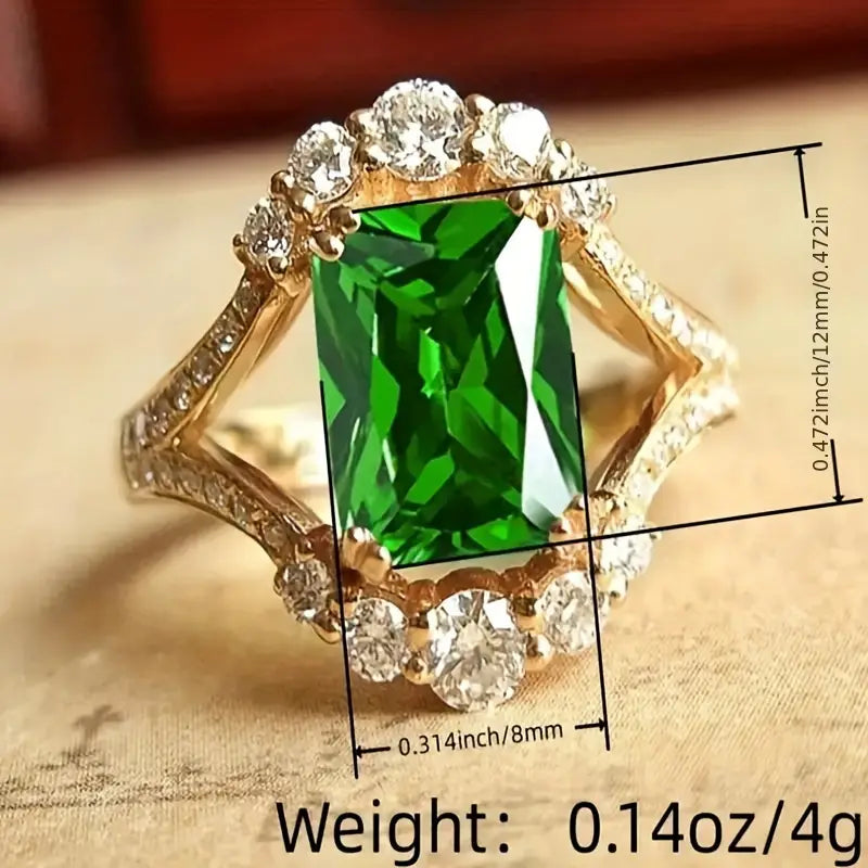 Smaragd Halo Statement-Ring