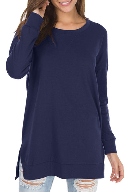 Violet™ - Long-Sleeved Side Slit Loose Top