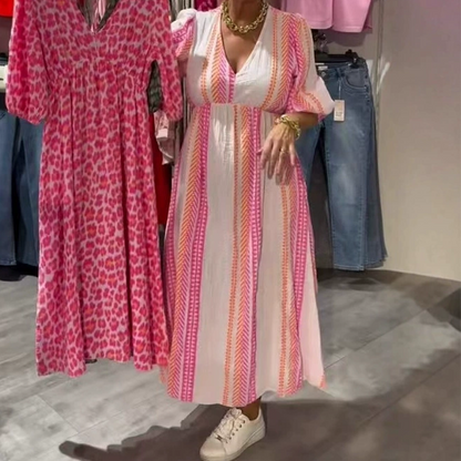 Avenia™ - Printed V-Neck Dress