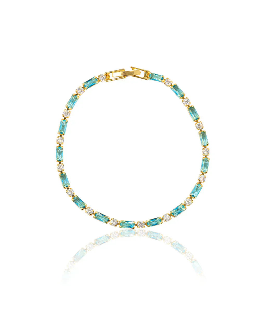 Funkelndes Gold-Türkis Armband