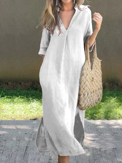 Alexa - Chic V-Neck Summer Maxi Dress