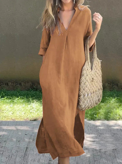 Alexa - Chic V-Neck Summer Maxi Dress