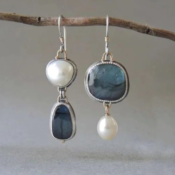 Charm - Vintage Blue Stone Earrings