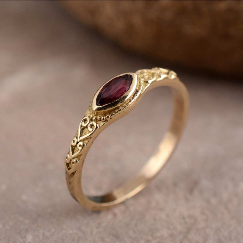 Radiance - Vintage Red Crystal Ring