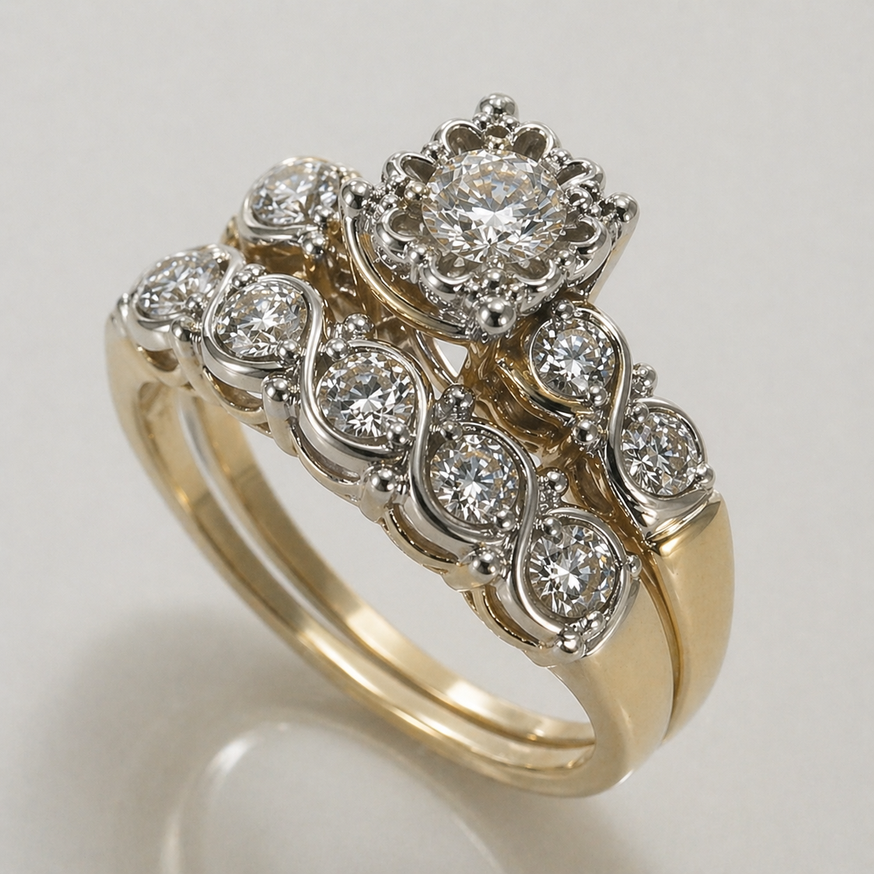Zeitloser Vintage Gold Funkelring