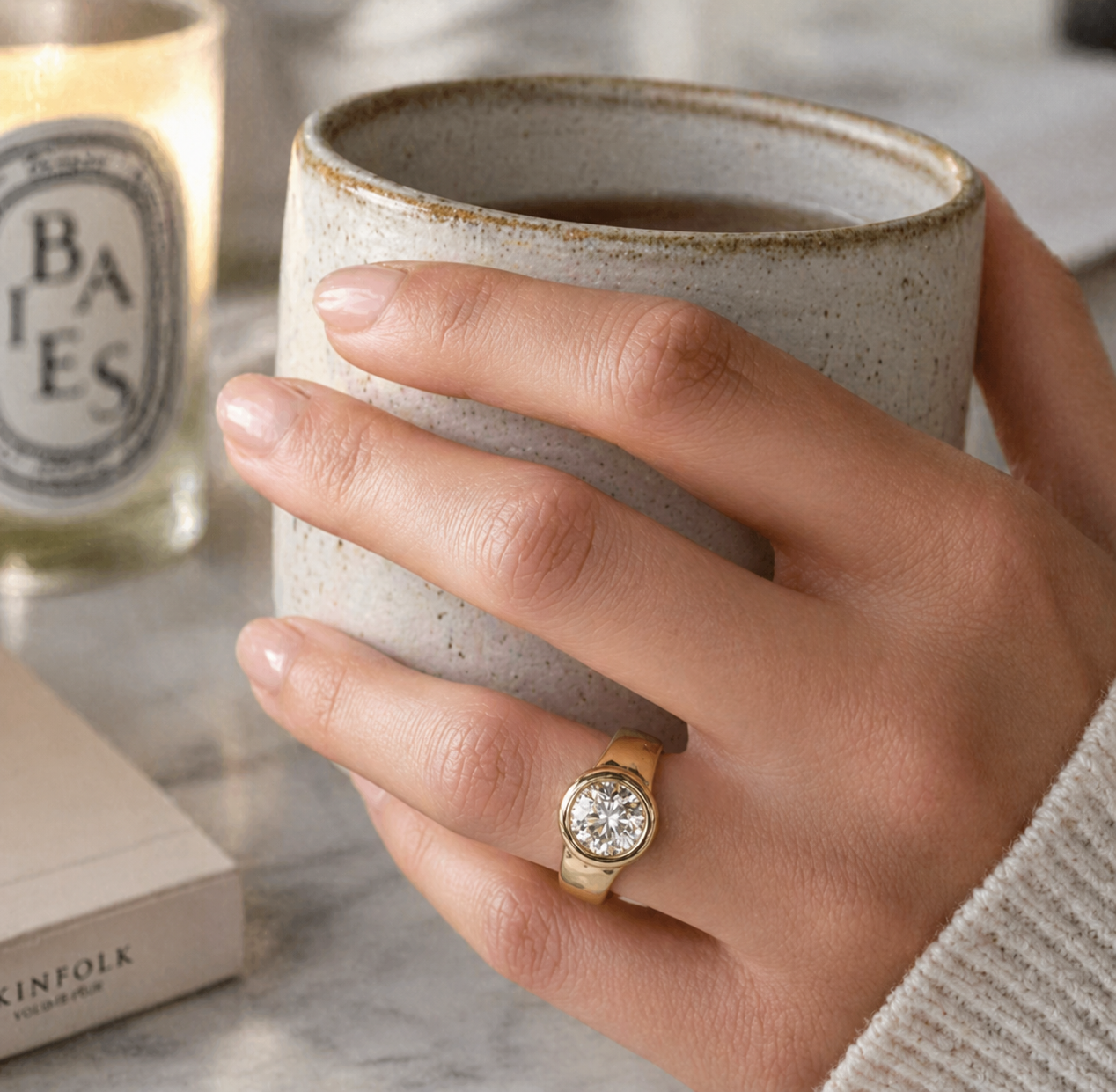 Eleganter Vintage Gold Zirkonia Ring