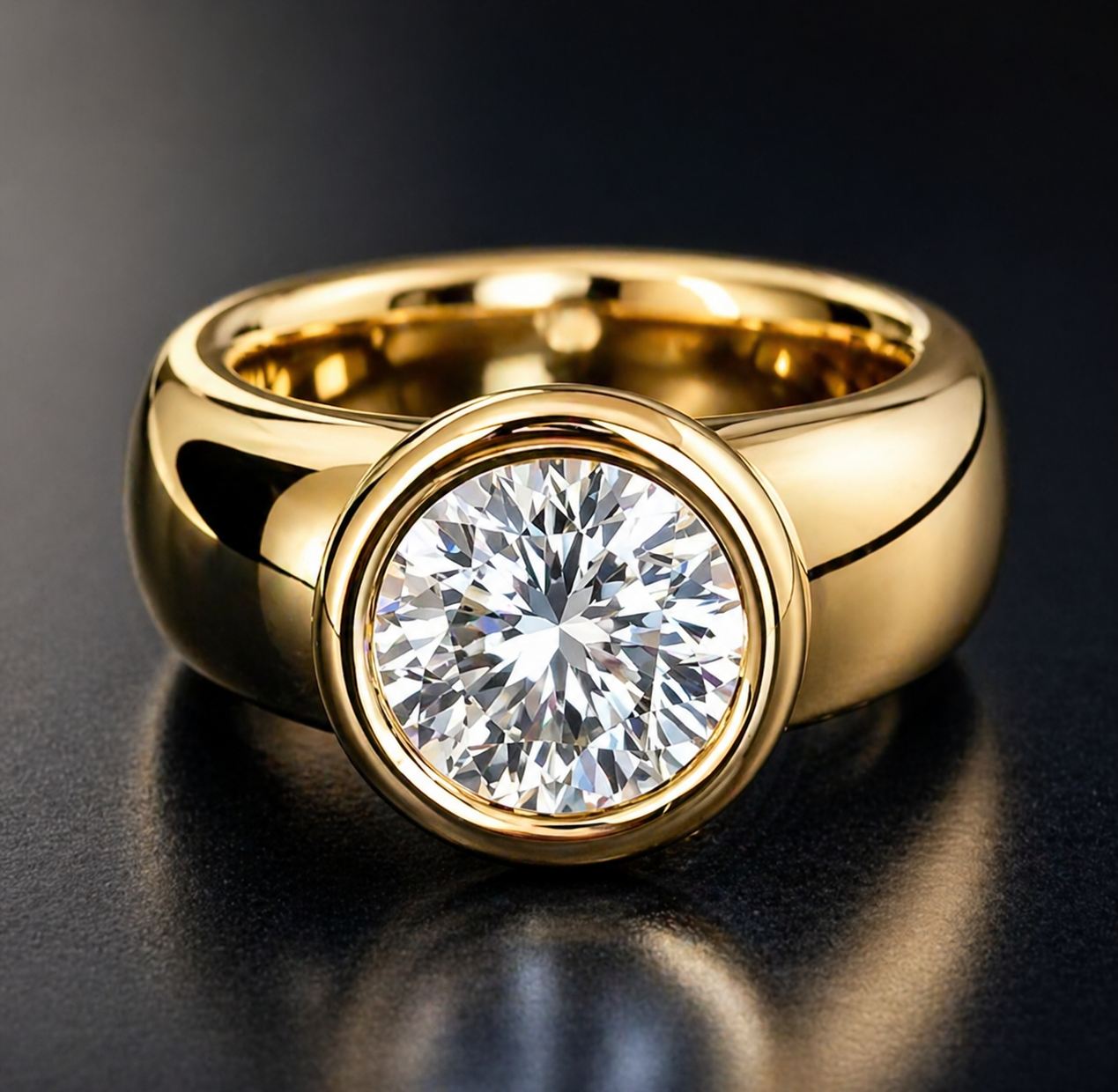 Eleganter Vintage Gold Zirkonia Ring