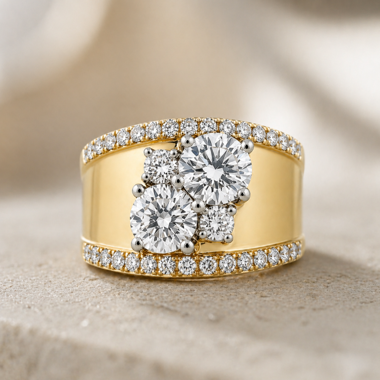 Eleganter Vintage Gold-Zirkonia-Ring