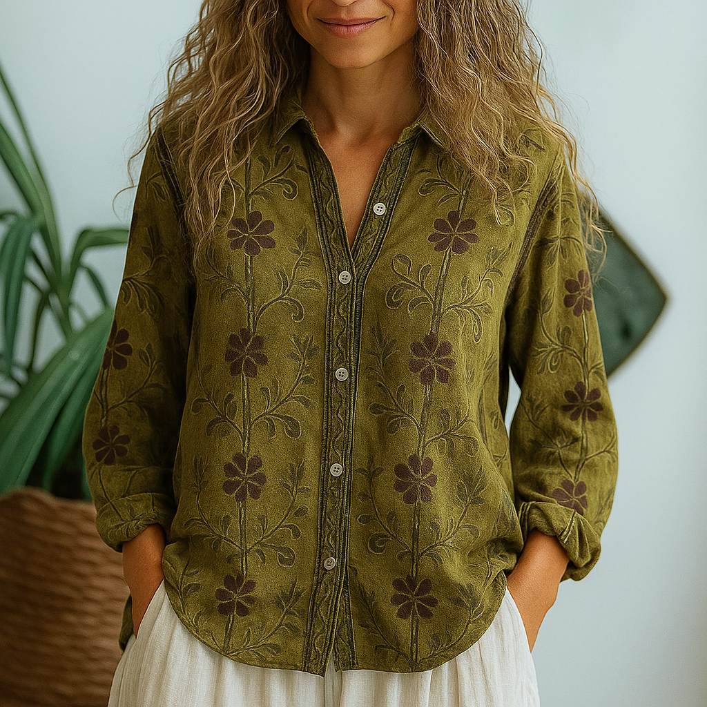 Cara™ - Vintage Leaf Blouse