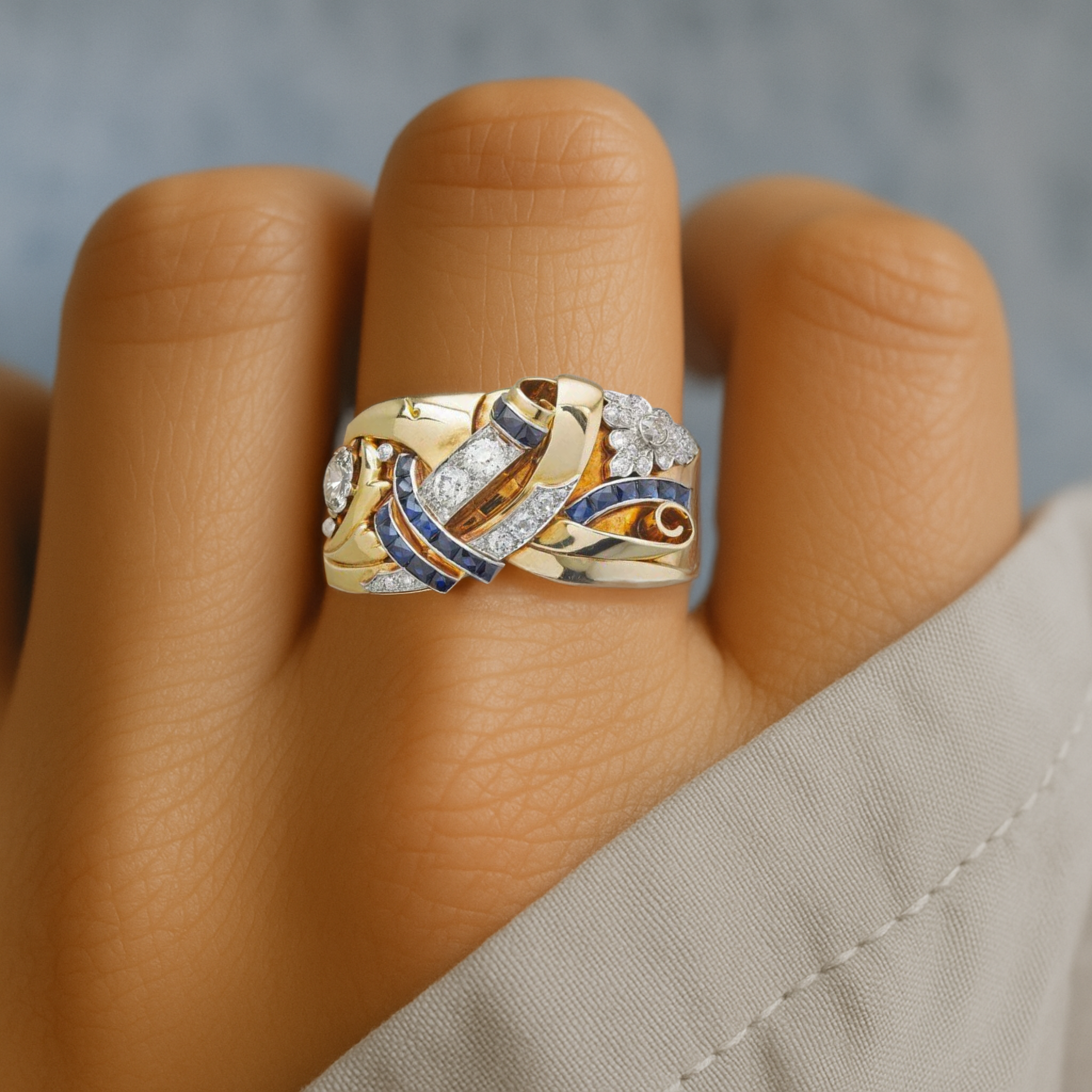 Signatur Gold Zirkonia Ring