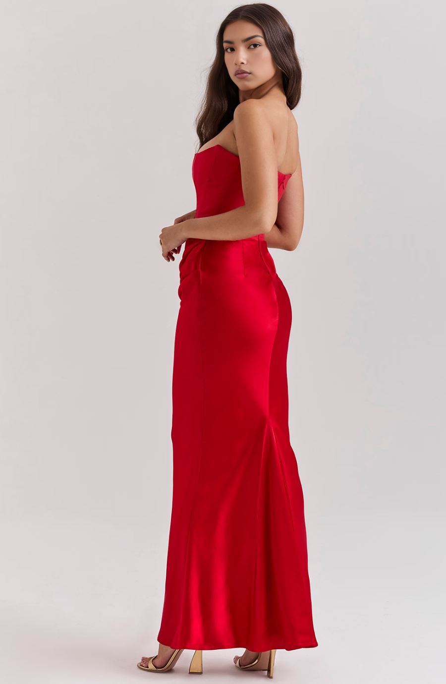 Hera - Elegant Retro Solid Color Strapless Party Dress