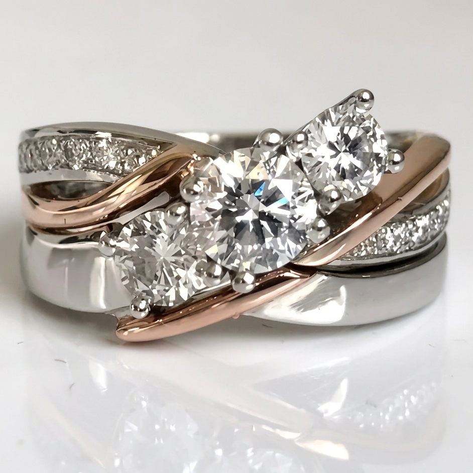 Zeitloser Vintage Gold Silber Ring