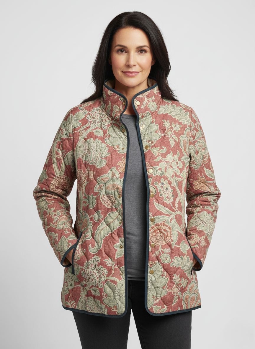 Women's Vintage Tapestry Floral Quilted Jacket