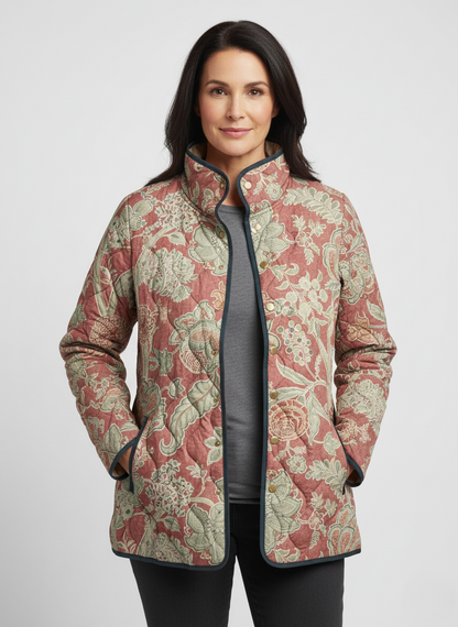 Women's Vintage Tapestry Floral Quilted Jacket