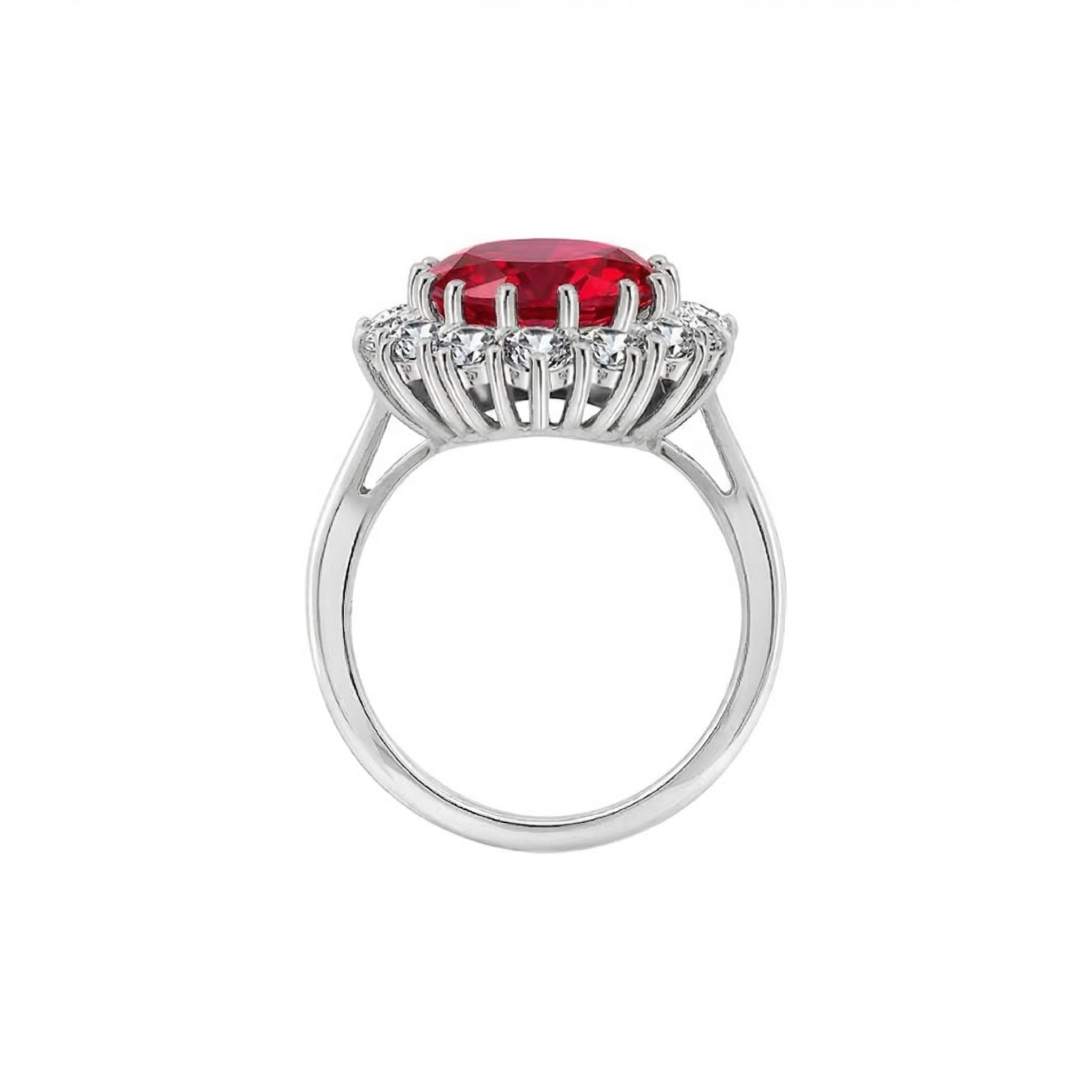 Eleganter scharlachroter Rubin-Goldring