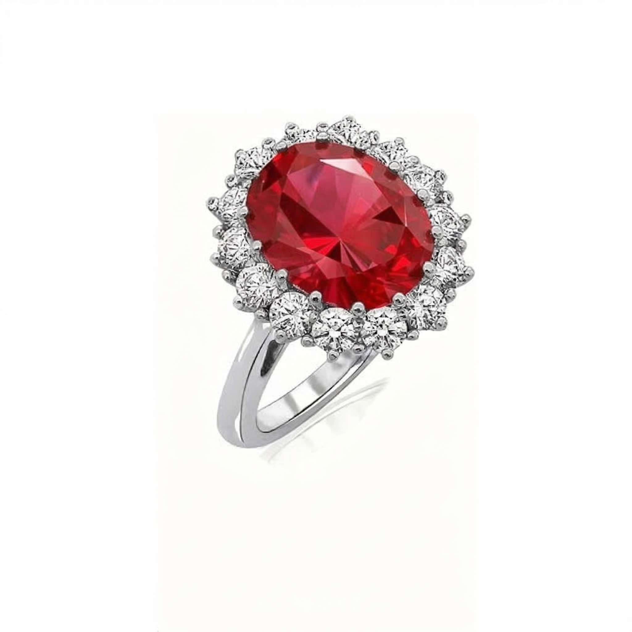 Eleganter scharlachroter Rubin-Goldring
