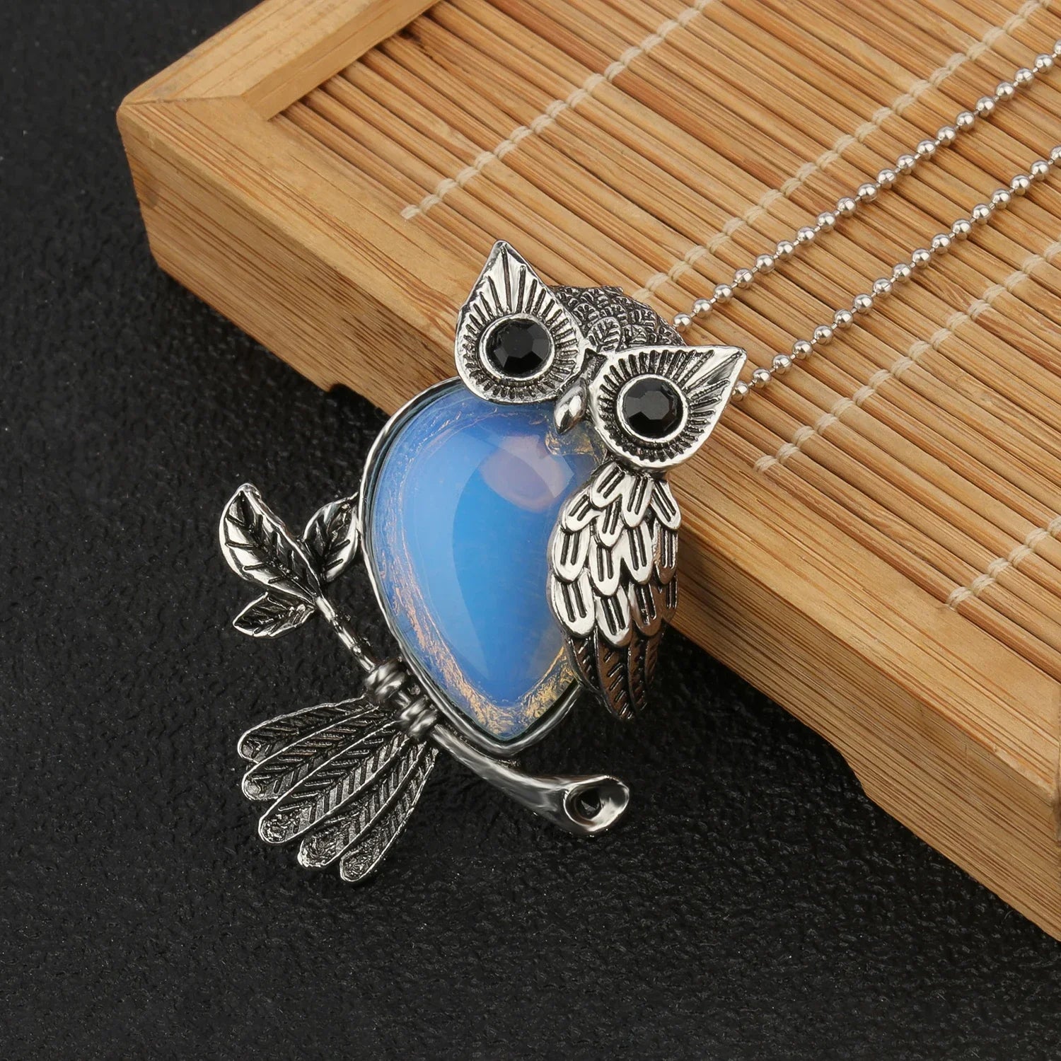 Crystal Owl Wisdom Pendant Necklace