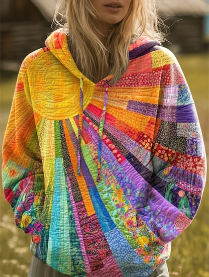 Quinn™ - Bohemian Multicolor Patchwork Hoodie