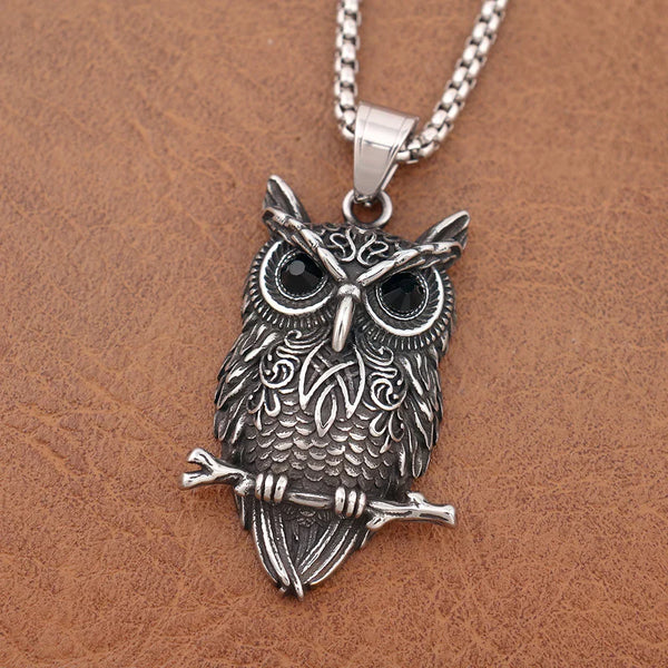 Vintage Owl Wisdom Pendant Necklace
