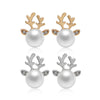 Christmas Reindeer Pearl Earrings