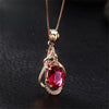 Elegant Red and Gold Crystal Necklace