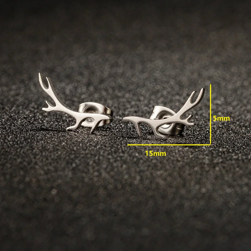 Deer Antler Stud Earrings