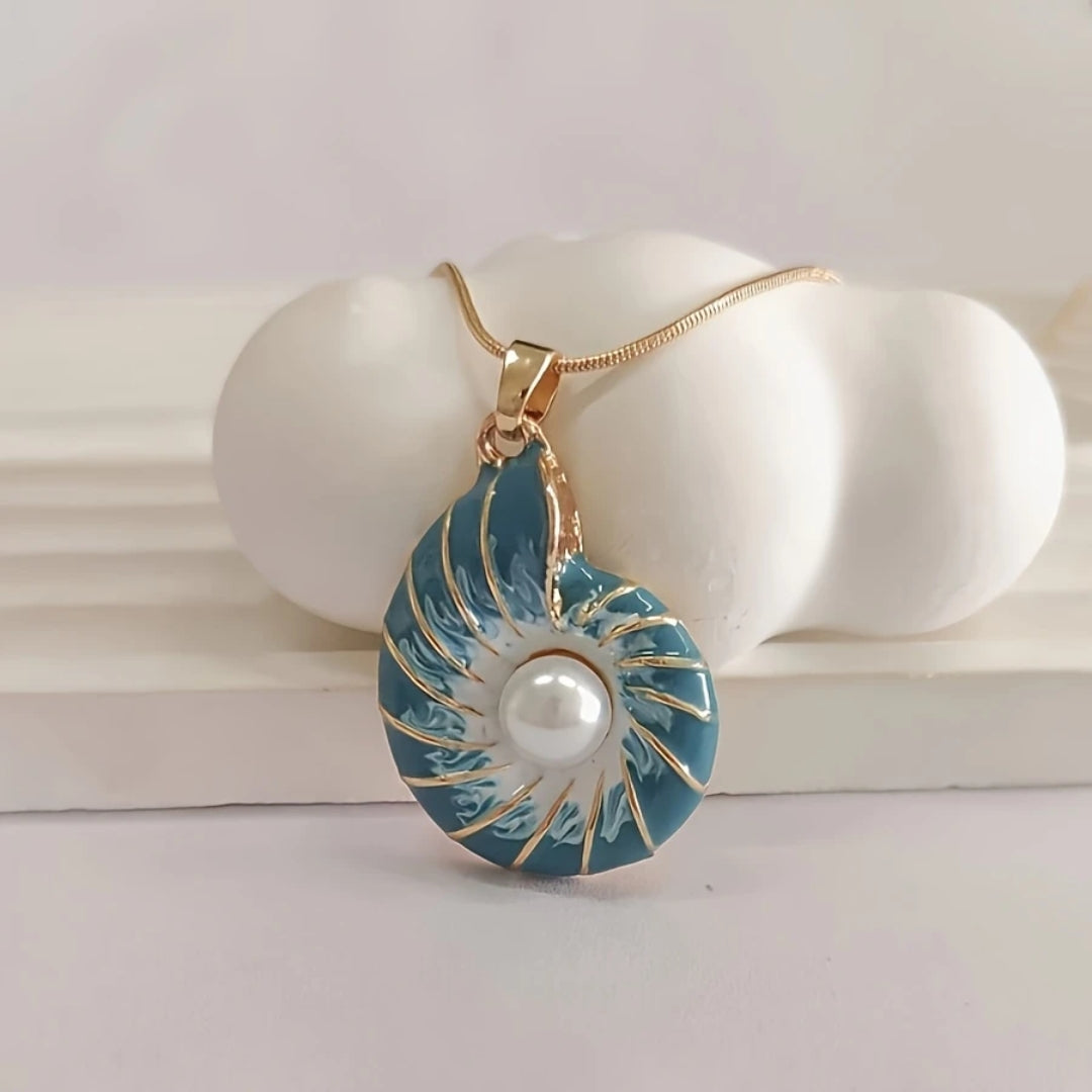 Muschelkern-Perlen-Gold-Halskette