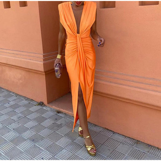 Isabelle - Party Dress with Deep V-Neck