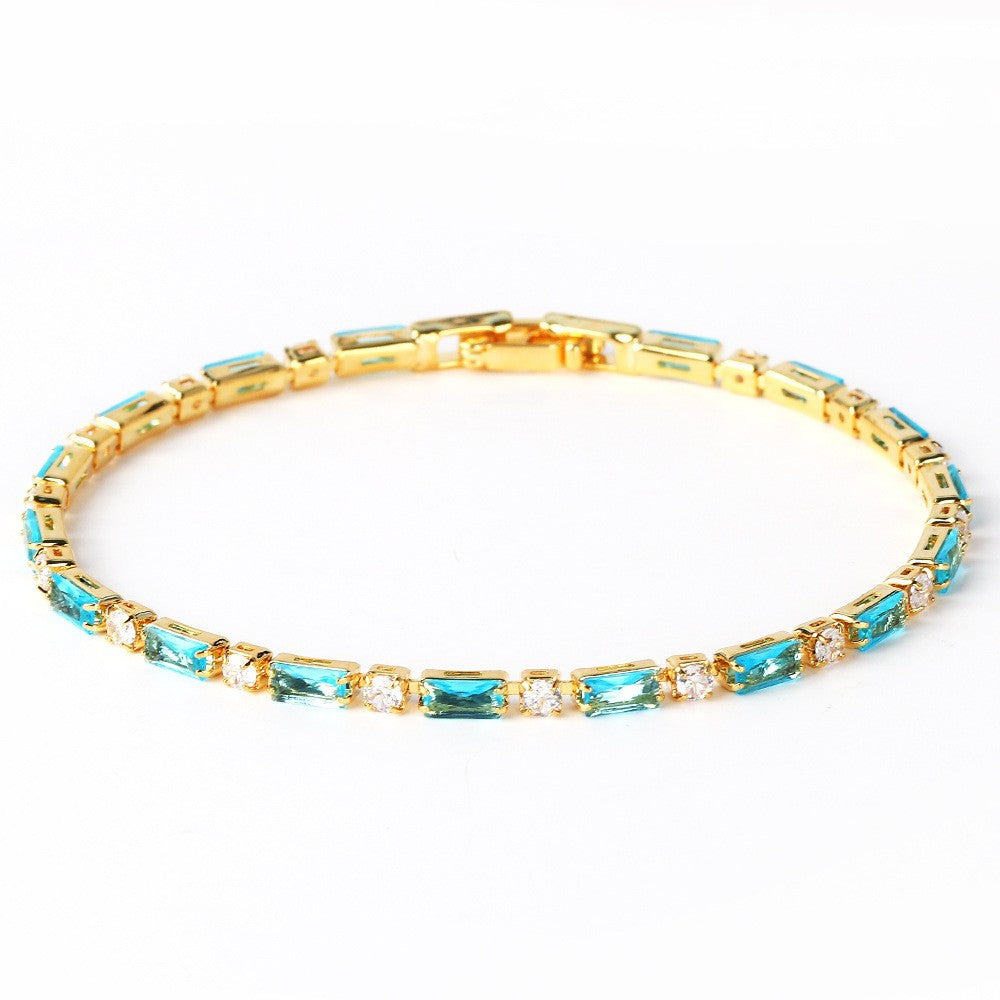Funkelndes Gold-Türkis Armband