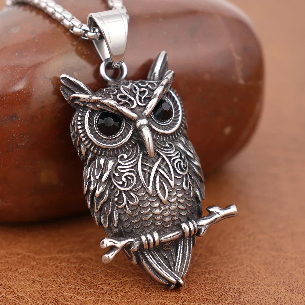 Vintage Owl Wisdom Pendant Necklace