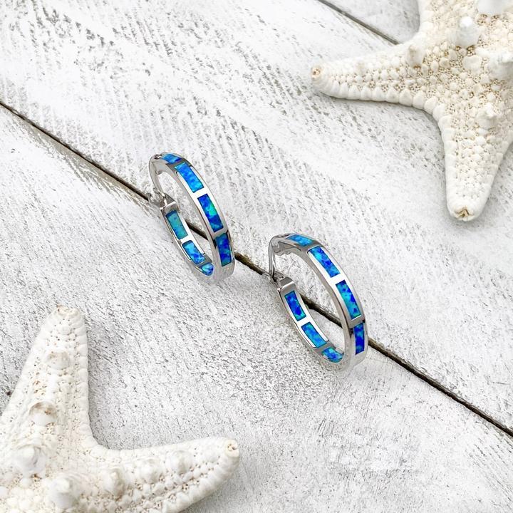Ozean-inspirierte Luxus Silber- und Opal-Ohrringe