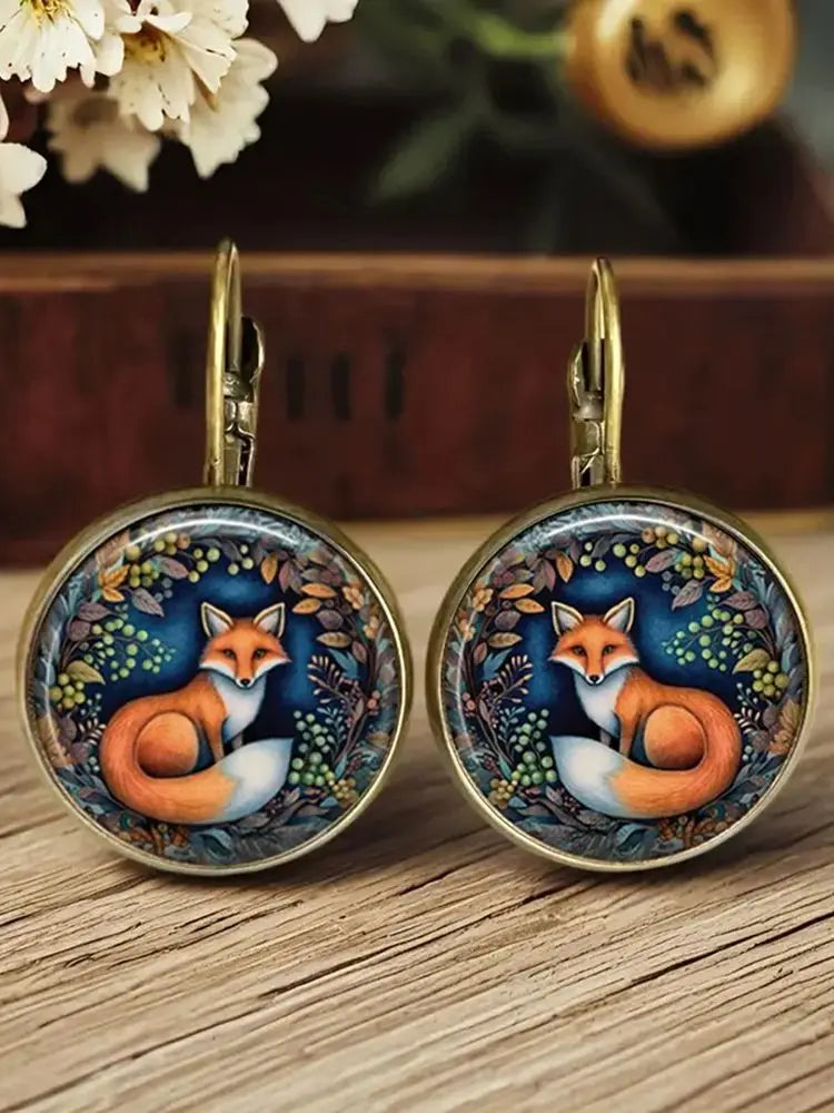 Whimsical Animal Glass Dome Earrings