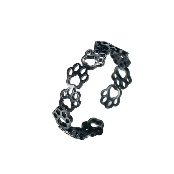 Adjustable Paw Print Ring – Made of Stainless Steel