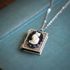 Vintage Cat Book Pendant Necklace – Rotating Page Design