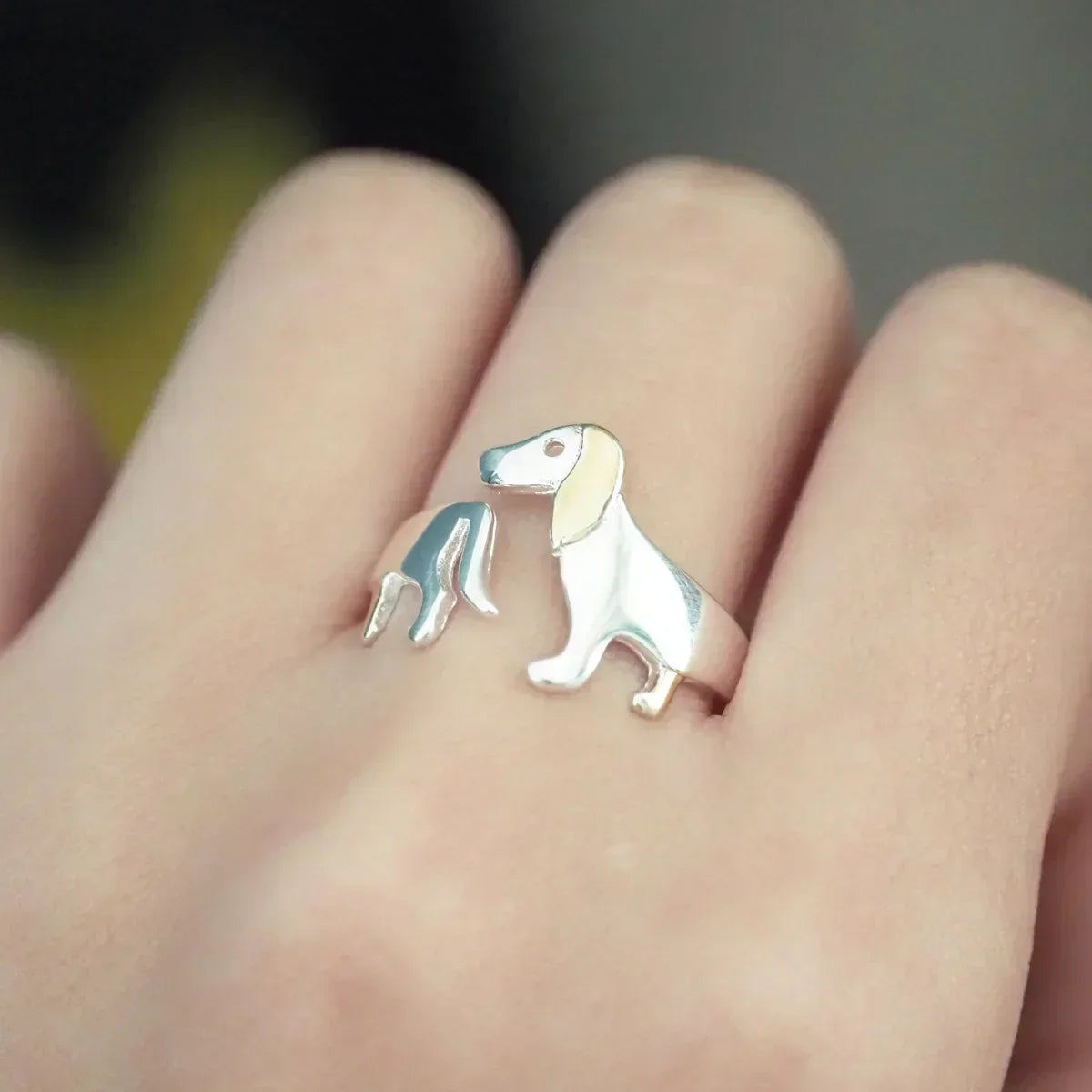 925 Sterling Silber Dackelring – Verstellbare Passform
