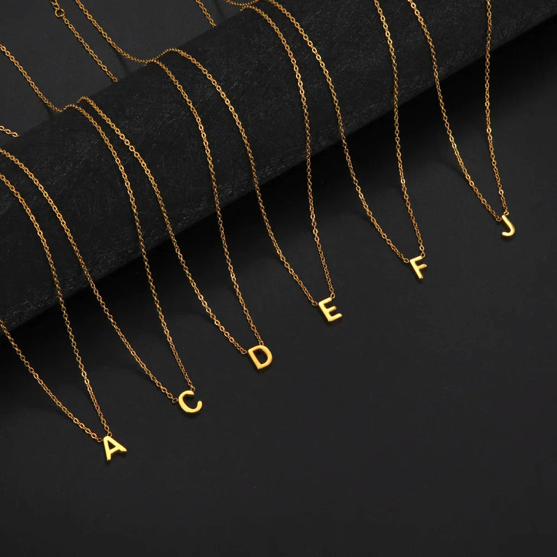 Shining Alphabet Pendant Necklace