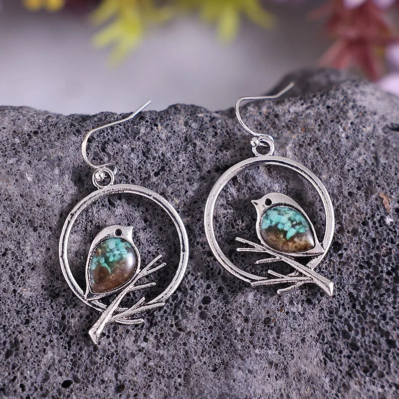 Vintage Bird on Branch Earrings – Symbol of Freedom & Serenity