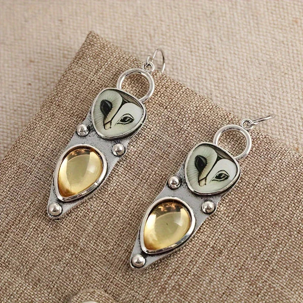 Boho Owl Drop Earrings - Nickel Free for Sensitive Ears